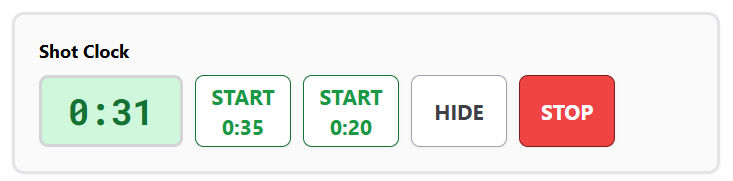Basketball Scoreboard Controls - Shot Clock Section