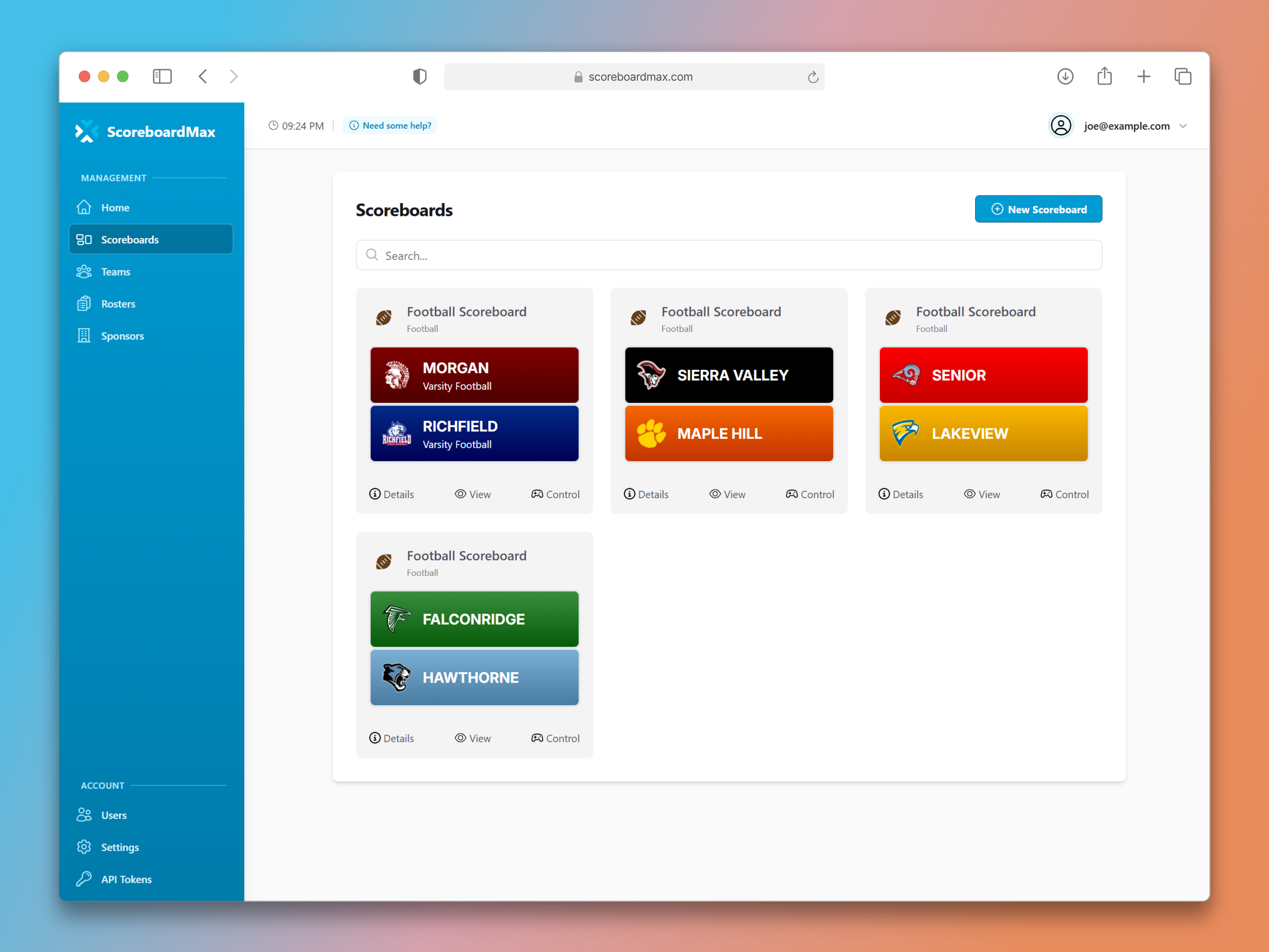 Creating a scoreboard in ScoreboardMax
