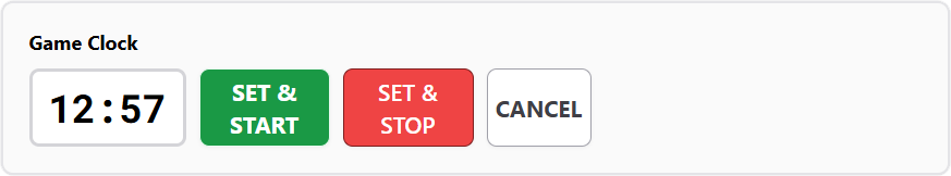 Football Scoreboard Controls - Game Clock Section